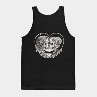 Couple love fantasy angel and devil skull. Tank Top